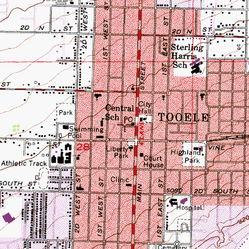 Topographic Map of Tooele Post Office, UT