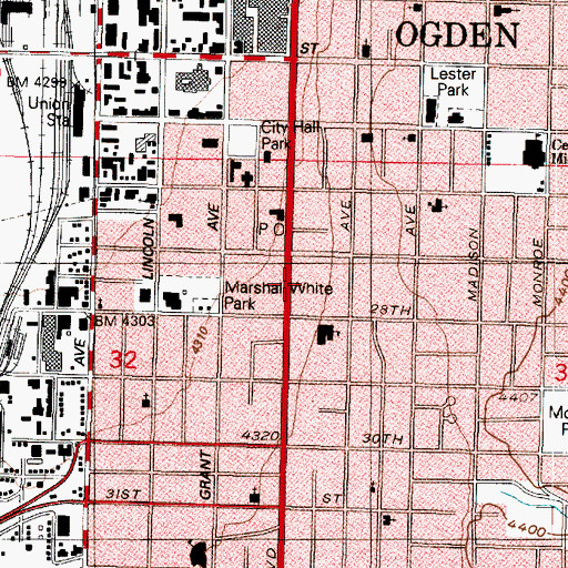 Topographic Map of Town Post Office, UT
