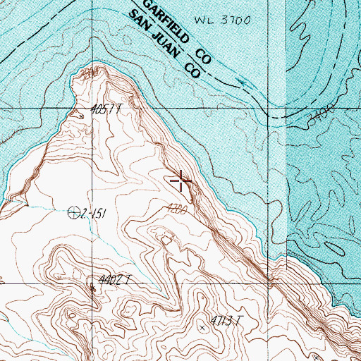 Topographic Map of Trail Cliff, UT