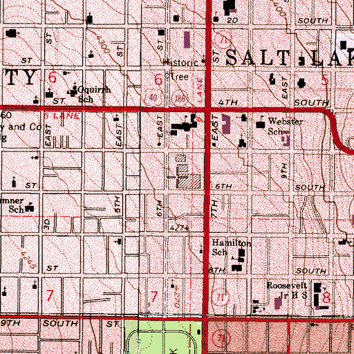 Topographic Map of Trolley Square, UT