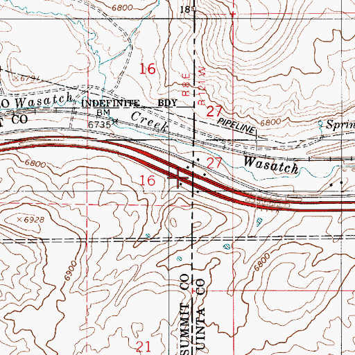 Topographic Map of Utah and Wyoming Port of Entry Stations, UT
