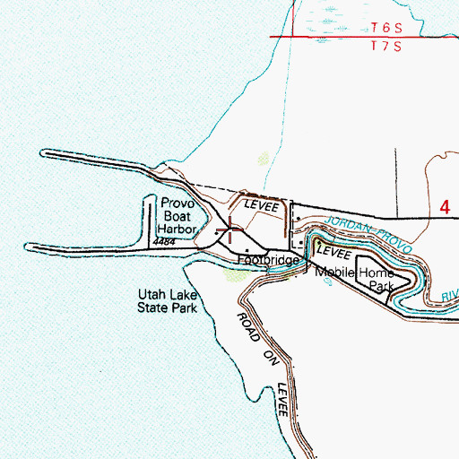 Topographic Map of Utah Lake State Park, UT