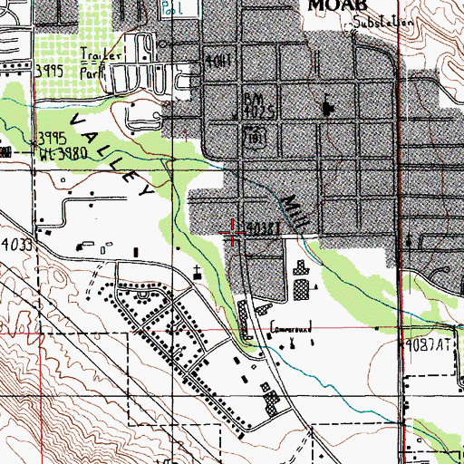 Topographic Map of Valley Shopping Center, UT