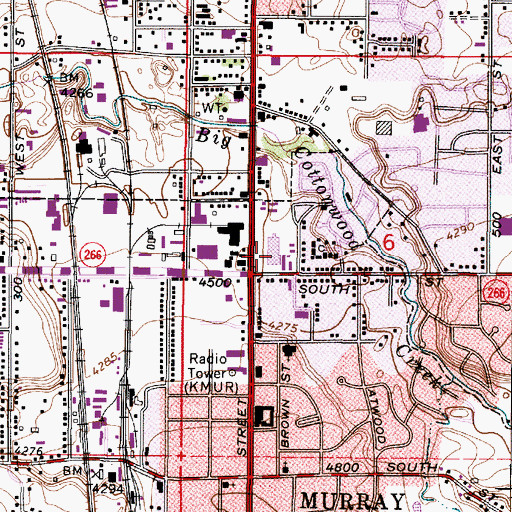 Topographic Map of Valley Shopping Center, UT