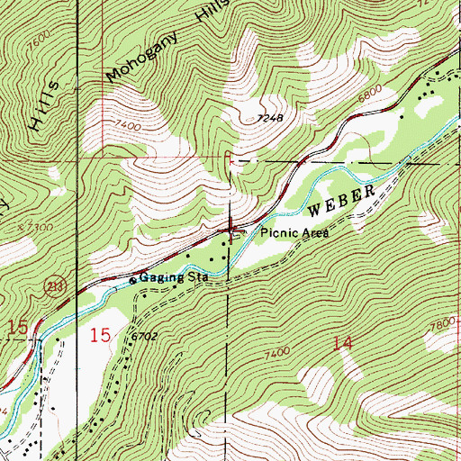 Topographic Map of Weber Cottonwood Recreation Site, UT