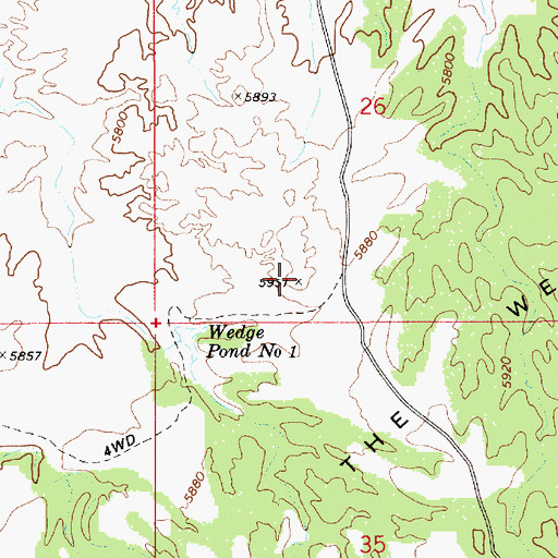 Topographic Map of Wedge Overlook, UT