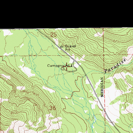 Topographic Map of Whiterocks Campground, UT