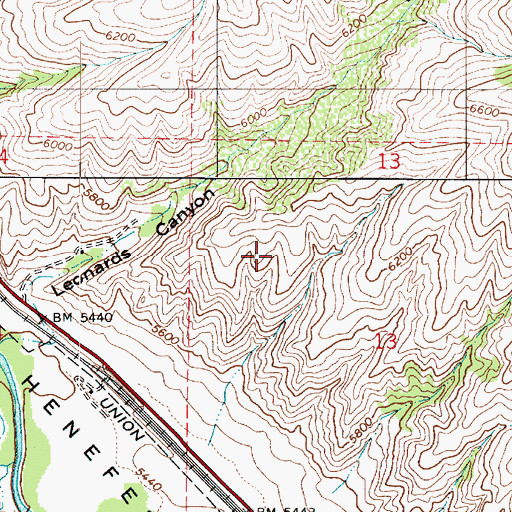 Topographic Map of Witch Rocks, UT