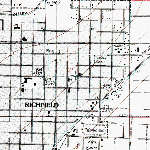 Topographic Map of Assembly of God Church, UT