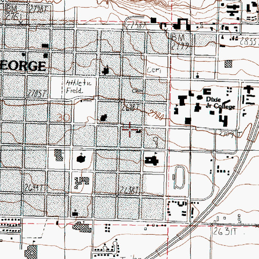 Topographic Map of First Southern Baptist Church, UT