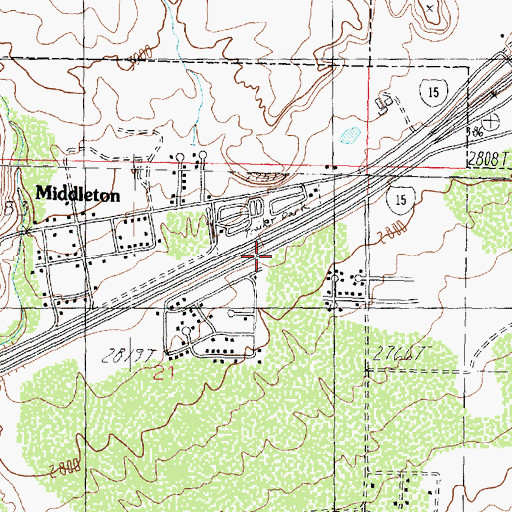 Topographic Map of Trinity Lutheran Church of Southern Utah, UT