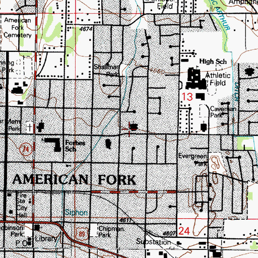 Topographic Map of The Church of Jesus Christ of Latter Day Saints, UT
