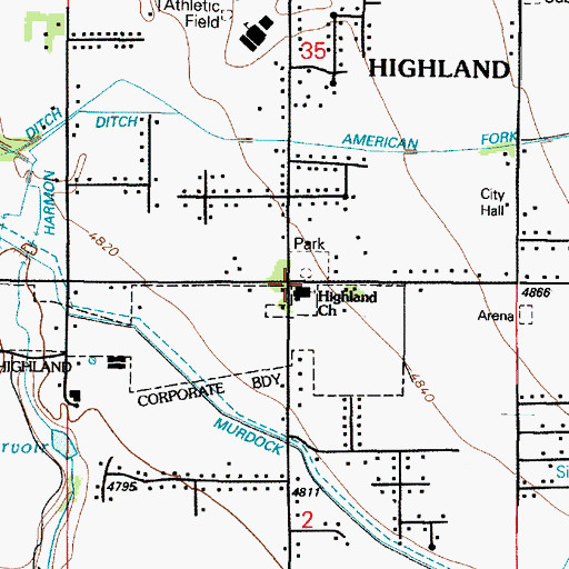Topographic Map of The Church of Jesus Christ of Latter Day Saints, UT