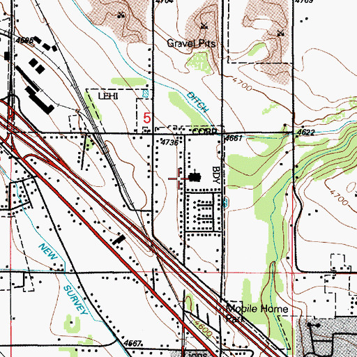 Topographic Map of The Church of Jesus Christ of Latter Day Saints, UT