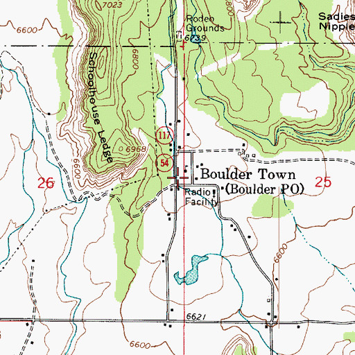 Topographic Map of Boulder Post Office, UT
