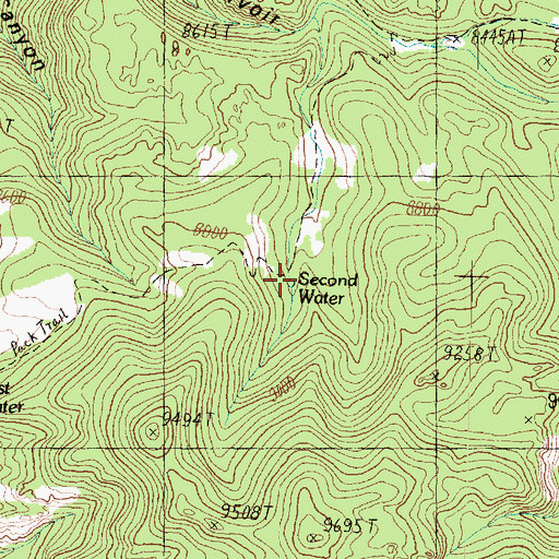 Topographic Map of Second Water Spring, UT