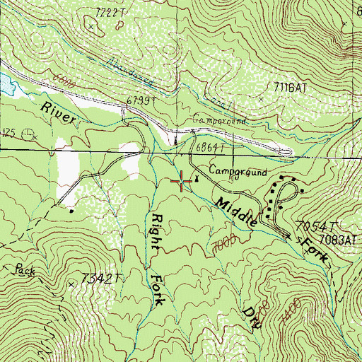 Topographic Map of Seven Pines Recreation Site, UT