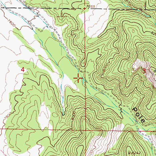 Topographic Map of Left-hand Pole Canyon, UT