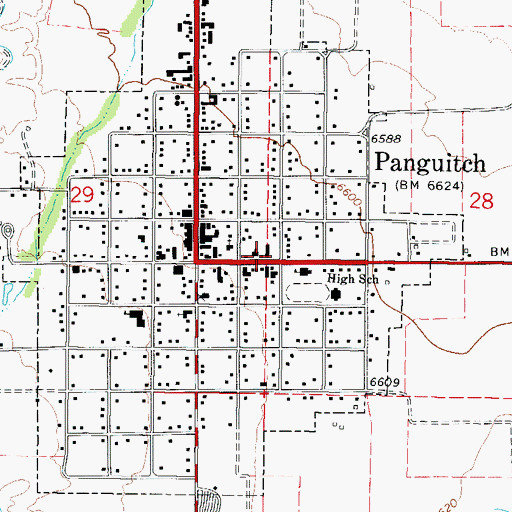 Topographic Map of Powell District Ranger Station, UT