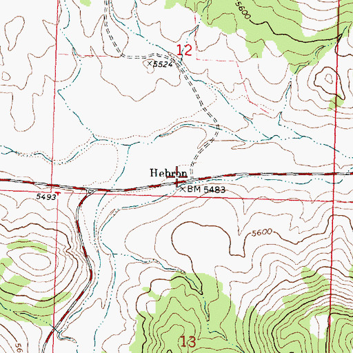 Topographic Map of Hebron Historical Site, UT