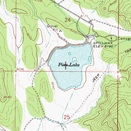 Topographic Map of Pine Lake, UT