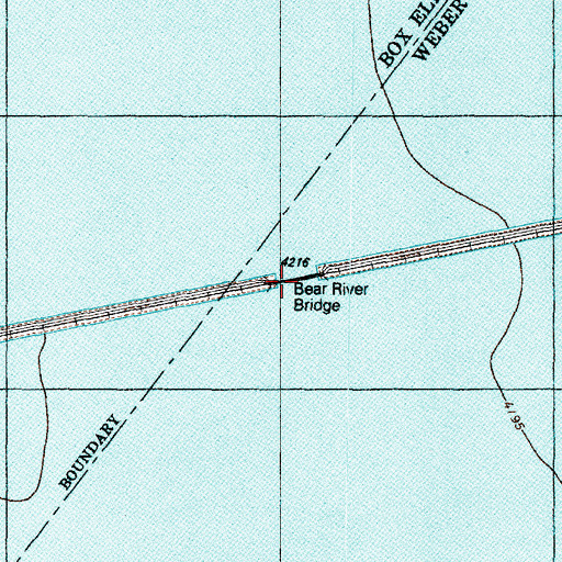 Topographic Map of Bear River Bridge, UT