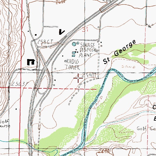 Topographic Map of KDXU-AM (Saint George), UT