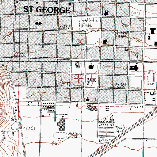 Topographic Map of KDXU-AM (Saint George), UT
