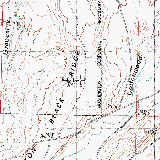 Topographic Map of KDXU-AM (Saint George), UT