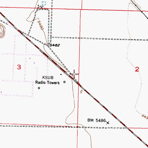Topographic Map of KSUB-AM (Cedar City), UT