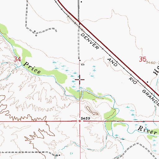 Topographic Map of KRPX-AM (Price), UT