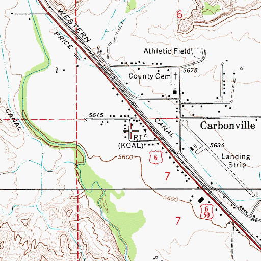 Topographic Map of KOAL-AM (Price), UT
