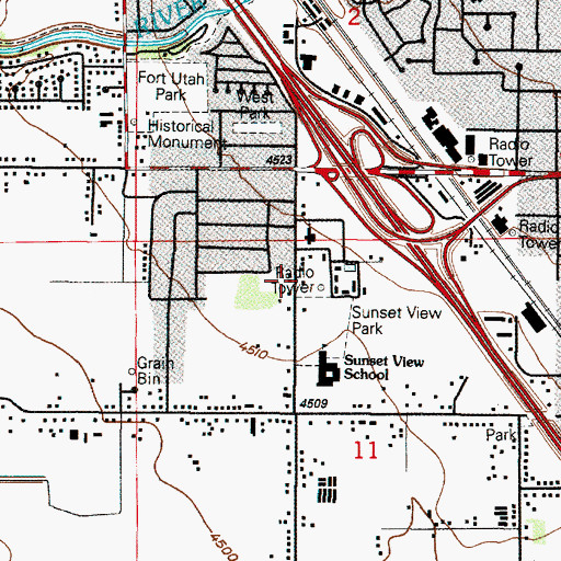 Topographic Map of KEYY-AM (Provo), UT