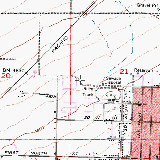 Topographic Map of KTLE-AM (Tooele), UT