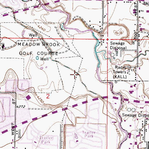 Topographic Map of KALL-AM (Salt Lake City), UT