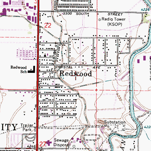 Topographic Map of KWHO-AM (Salt Lake City), UT