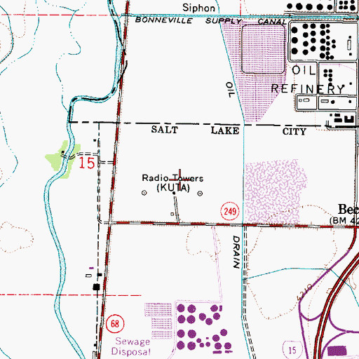 Topographic Map of KLUB-AM (Salt Lake City), UT