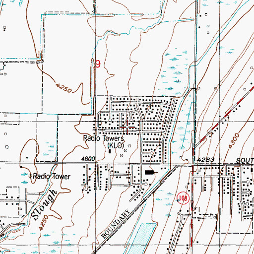 Topographic Map of KLO-AM (Ogden), UT