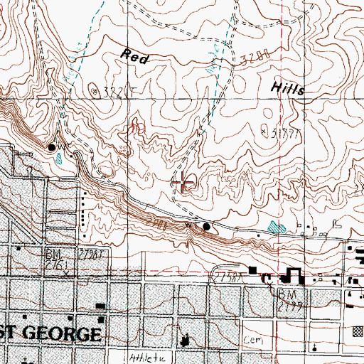 Topographic Map of KZEZ-FM (St George), UT