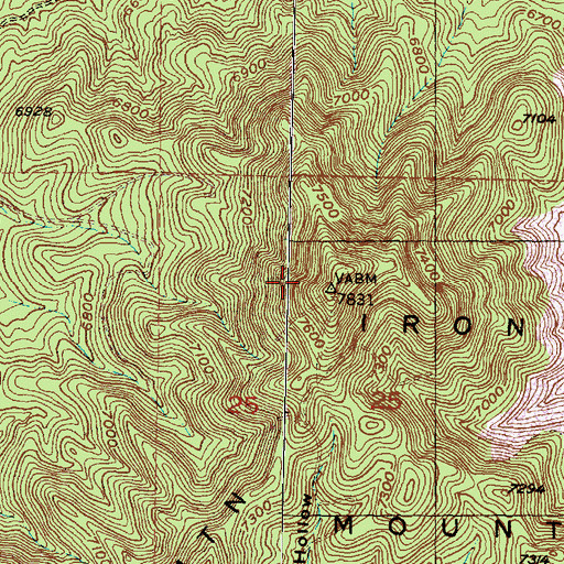 Topographic Map of KSUB-FM (Cedar City), UT