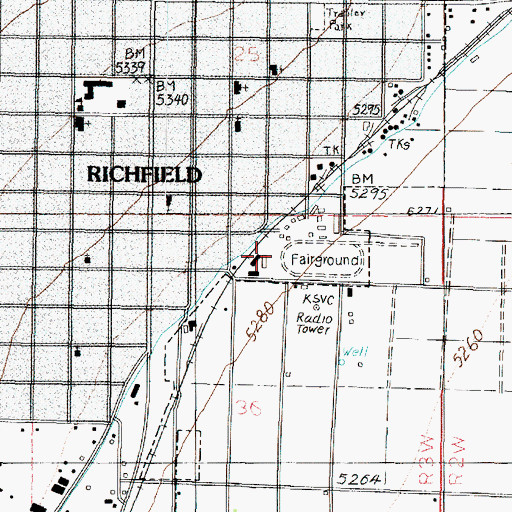 Topographic Map of KKWZ-FM (Richfield), UT