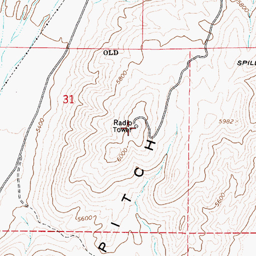 Topographic Map of KMXU-FM (Manti), UT
