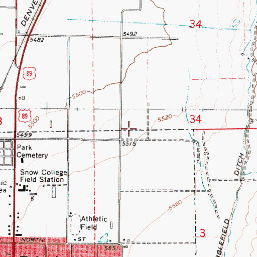 Topographic Map of KEPH-FM (Ephraim), UT