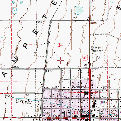 Topographic Map of KMTP-FM (Mt Pleasant), UT