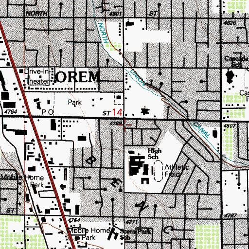 Topographic Map of KOHS-FM (Orem), UT