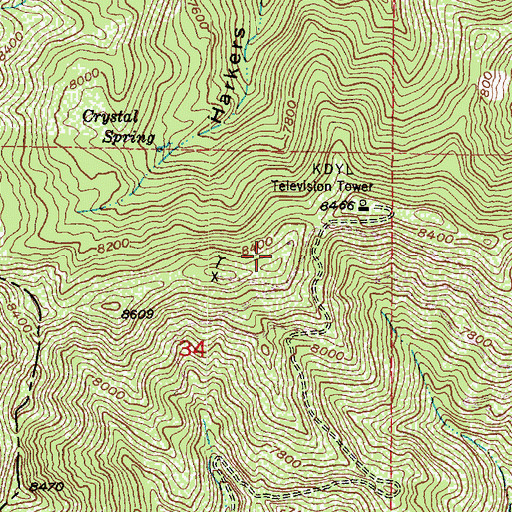 Topographic Map of KALL-FM (Salt Lake City), UT