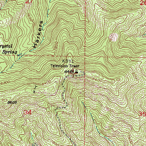 Topographic Map of KBYU-FM (Provo), UT