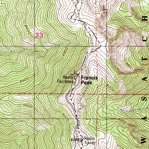 Topographic Map of Francis Radar Station, UT