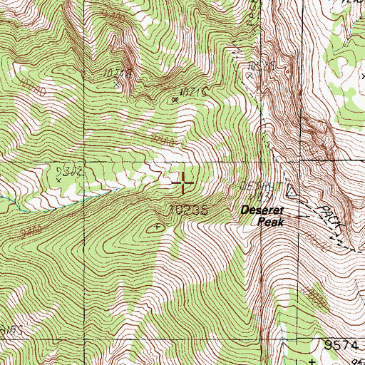 Topographic Map of Deseret Peak Wilderness, UT