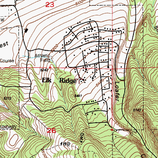 Topographic Map of Elk Ridge, UT